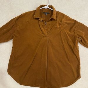 Uniqlo corduroy long-sleeve shirt in brown size XS